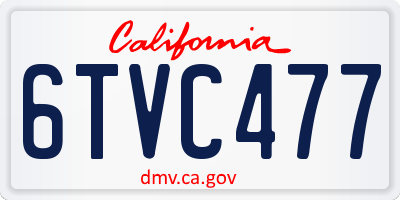 CA license plate 6TVC477