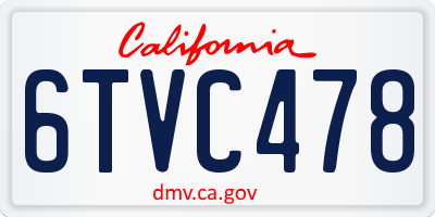 CA license plate 6TVC478