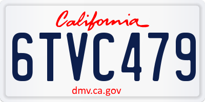 CA license plate 6TVC479