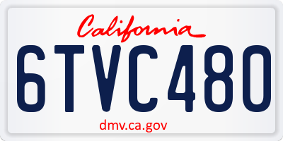 CA license plate 6TVC480