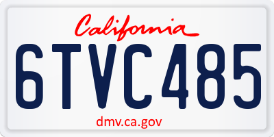 CA license plate 6TVC485