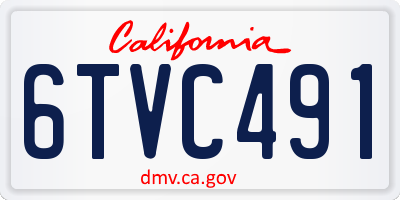 CA license plate 6TVC491