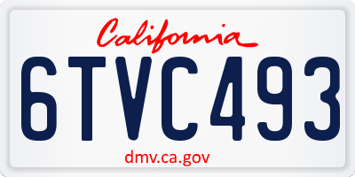 CA license plate 6TVC493