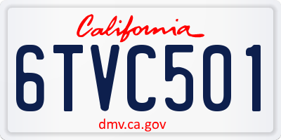 CA license plate 6TVC501