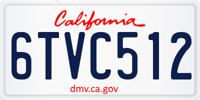 CA license plate 6TVC512