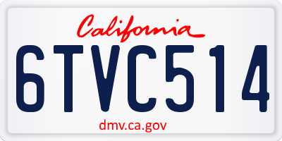 CA license plate 6TVC514