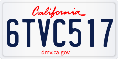 CA license plate 6TVC517