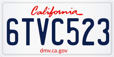 CA license plate 6TVC523