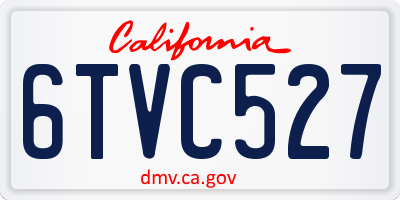 CA license plate 6TVC527