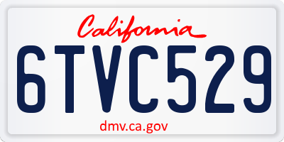 CA license plate 6TVC529