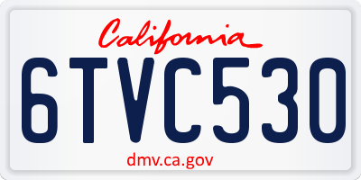 CA license plate 6TVC530