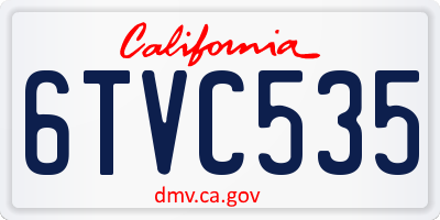 CA license plate 6TVC535