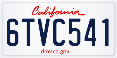 CA license plate 6TVC541