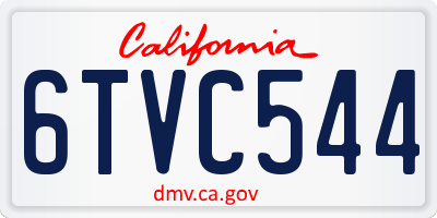 CA license plate 6TVC544