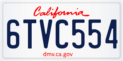 CA license plate 6TVC554