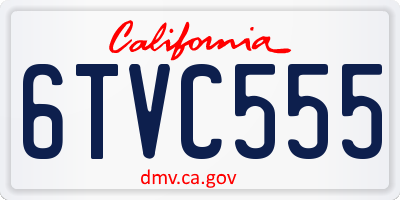 CA license plate 6TVC555