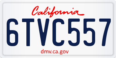 CA license plate 6TVC557