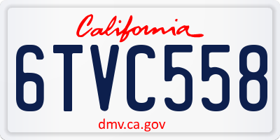 CA license plate 6TVC558
