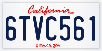 CA license plate 6TVC561