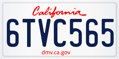 CA license plate 6TVC565