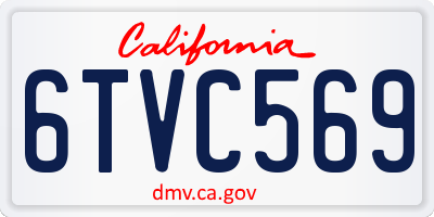 CA license plate 6TVC569