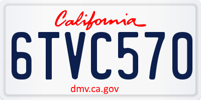 CA license plate 6TVC570