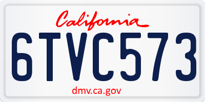 CA license plate 6TVC573