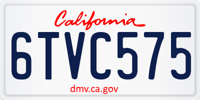 CA license plate 6TVC575