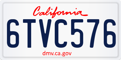 CA license plate 6TVC576