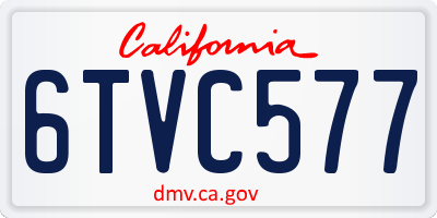 CA license plate 6TVC577