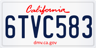 CA license plate 6TVC583