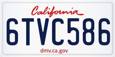 CA license plate 6TVC586