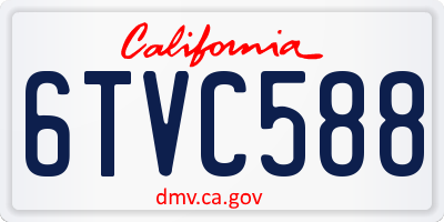CA license plate 6TVC588
