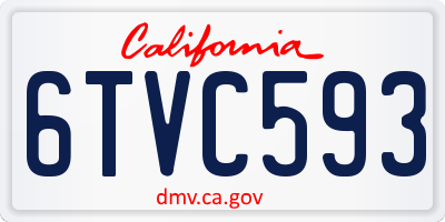 CA license plate 6TVC593