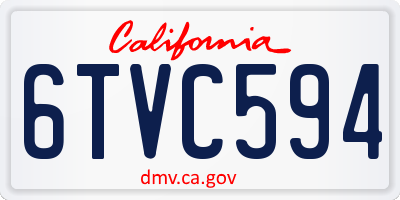 CA license plate 6TVC594