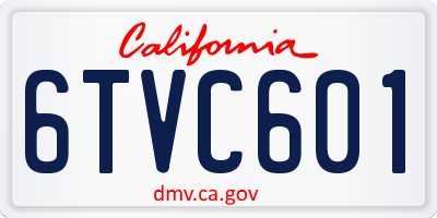 CA license plate 6TVC601