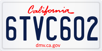 CA license plate 6TVC602