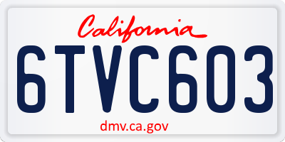 CA license plate 6TVC603