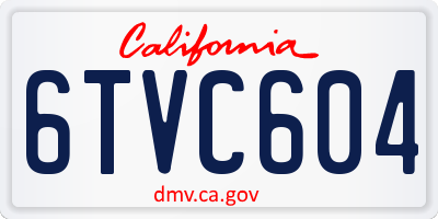 CA license plate 6TVC604