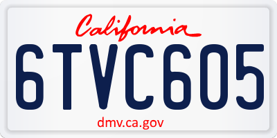 CA license plate 6TVC605