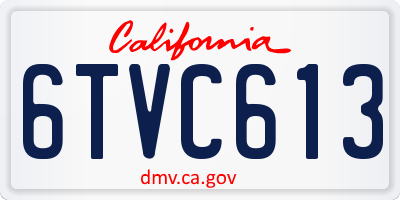 CA license plate 6TVC613