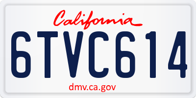 CA license plate 6TVC614