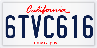 CA license plate 6TVC616