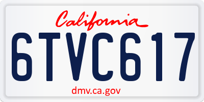 CA license plate 6TVC617