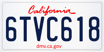 CA license plate 6TVC618
