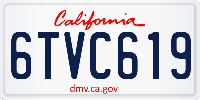 CA license plate 6TVC619