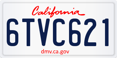 CA license plate 6TVC621