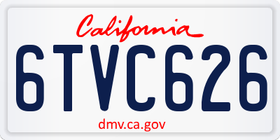 CA license plate 6TVC626