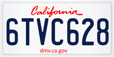 CA license plate 6TVC628