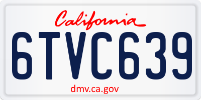 CA license plate 6TVC639